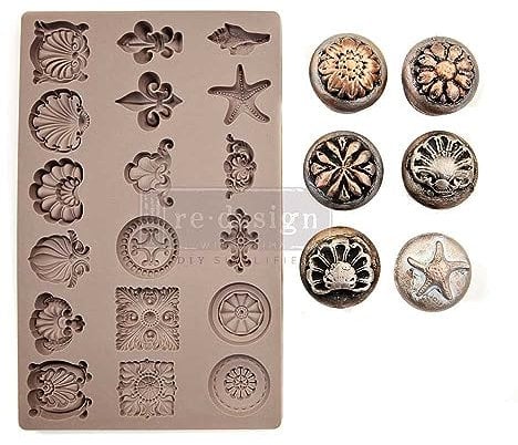 Redesign With Prima Redesign Decor Moulds 5x8x8mm-Seashore Treasures Crafting Resin Molds for air Dry Clay DIY Projects Funiture Dresser, Chocolate,Cake,Candy,Backery,Soap,Polymer Clay,hot Glue