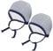 TupTam Unisex Baby Erstlingsmütze zum Binden 2er Pack, Farbe: Streifenmuster Dunkelblau, Größe: 62-68