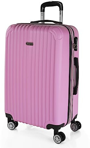 ITACA - Valise Moyenne, Valises Rigides, Valise Rigide, Valise Semaine pour Tout Voyage, Valise Soute de Luxe, Rose