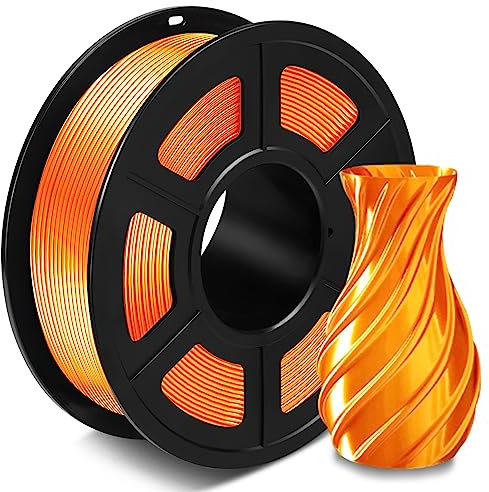 SUNLU Silk PLA+ Filament 1.75mm, Glänzendes 3D Drucker Filament, PLA Plus Filament mit Seidige Druckoberfläche, Maßgenauigkeit +/-0.02 mm, 1KG Seide Messing