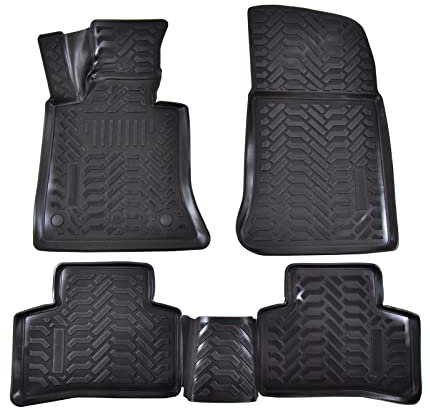 J&J AUTOMOTIVE | 3D Automatten Gummi Matten Gummifußmatten TPE Passend Für GLK X204 2008-2015, Anti-Rutsch, Allwetter, 4Tlg Satz, Hohes Rand
