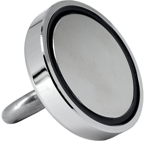 Neodym Bergemagnet 160 KG - Ösenmagnet Mit M8 Gewinde - Neodym Magnete 60mm Durchmesser mit Öse - Topfmagnet Flachgreifer - Super Stark Power Magnete zum Fischen Sondeln Angeln