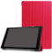 SATURCASE Case for Amazon Fire HD 10 2019 Released (9th Generation), PU Leather Flip Foldable Folio Stand Protective Tablet Cover with Auto Sleep/Wake Function (Red)