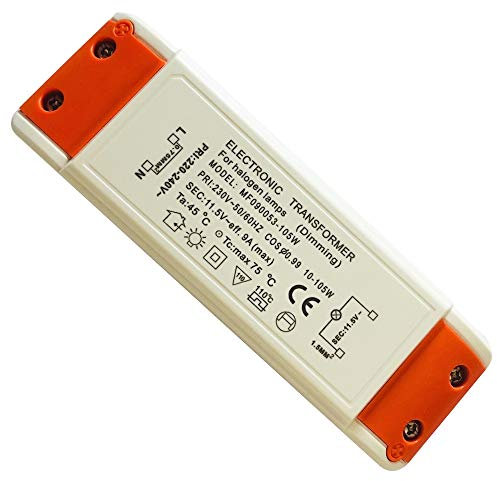 105Watt Elektronischer Halogen Trafo Treiber Transformator Dimmbar für Niedervolt Halogen LM - Leistungsbereich: 10 bis 105Watt
