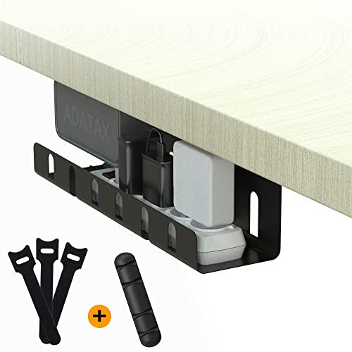 MEISTERGUT® Premium Kabelkanal Schreibtisch [Made IN Germany] Schwarz | Kabelmanagement für Homeoffice & Büro Inklusive Kabelbinder Klett und Kabelhalter | Kabeldurchführung Schreibtisch