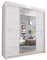 INTERWOOD Modern Mirror Sliding Doors Wardrobe, featuring double sliding Doors, Hanging Rails & Adjustable Shelves, offers Space Saving solutions for Bedroom furniture in Matt finish 180cm(white)