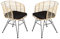 SAM 2er Set Rattanstuhl Nairobi, Farbe Natur, inklusive Sitzkissen, Korbstuhl mit Metallfüßen, Geflechtstuhl/Eisenstuhl im Retro-Design, Esszimmerstuhl mit Armlehnen