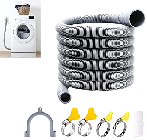 Washing Machine Hose Extension Thickened Universal Washing Machine Dishwasher Drain Waste Hose Extension Kit Home Laundry Room Bathroom Washing Machine Drain Hose Waste Pipe Hoop(size:4m)
