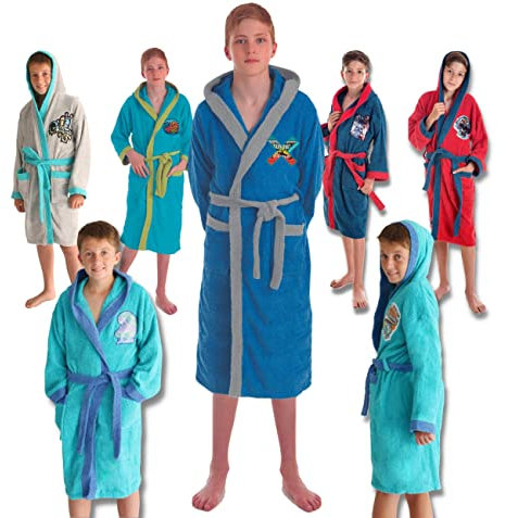 LEBENGOOD,Bademantel für Kinder im Teenageralter Baumwolle: mädchen, jungen,100% Baumwolle OEKO-TEX,2 Taschen, Gürtel, Kapuze (14_years, Extreme)