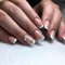 24PCS Short False Nails with Glue Stickers,Coffin Full Cover Acrylic Press on Nails no Glue,White Flower French Fake Nails for Women and Girls Nail Art