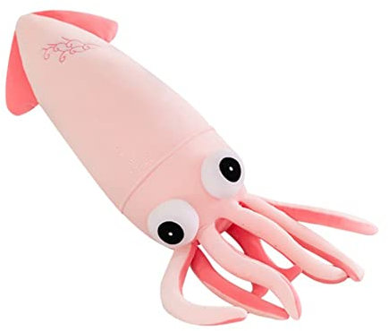 JAWSEU Krake Plüschtier Kissen, 90cm Große Oktopus Puppe Weiches Kuscheltier Octopus Spielzeug Gefüllte Puppen Realistische Tier Kuscheltiere Plüschkissen Schlafkissen Kissen für Kinder Mädchen