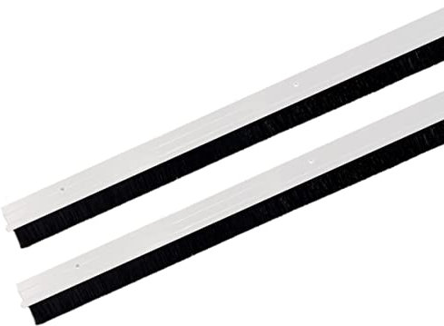 HOOZ 2x Bürstendichtung für Türen 100cm - Zugluftstopper zum Anschrauben - Türdichtung für Luft- und Schalldämmung - Türbodendichtung in Alu, Schwarz oder Weiß - (100 cm Weiß)