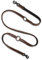 Hundeleine Leder 2,0m Premium Hunde Leine aus Büffel-Leder und Neopren | Schwarze Edelstahl-Karabiner | Hunde Führleine mehrfach verstellbar - Tamy (Dunkel-Braun)