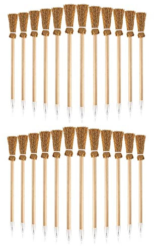 Dojimayisc 24 StüCk Hexenbesen Bleistifte für Halloween Besenstiel Kugelschreiber Bleistifte Halloween Favors Hexenbesen Prop Schreiben