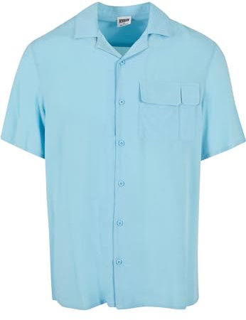 Urban Classics Herren Hemd Viscose Camp Shirt balticblue XXL