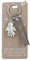 Depesche 11770-015 - Schutzengel Schlüsselanhänger aus Metall, Glücksbringer mit liebevoller Botschaft und Kunstlederband, Braun