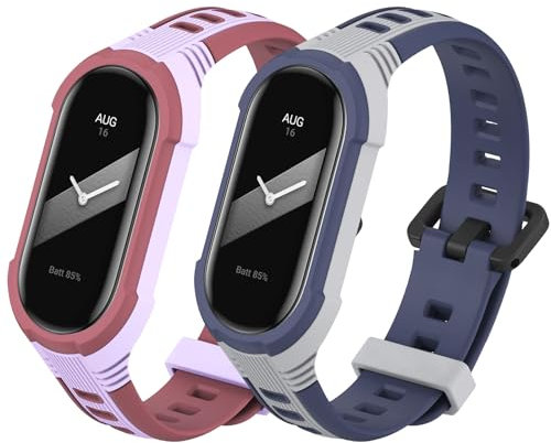Xisair 2 Stück Ersatzband Kompatibel für Xiaomi Mi Band 8 Armband Silikon Fitness Ersatzbänder Xiaomi Smart Band 8 Verstellbaren Armband für Xiaomi Mi Band 8 Armbänder