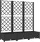 Gecheer Planter Box with Trellis Trough Planter with Topped Trellis, Rectangular Flowerpot With Lattice, Flower Raised Bed Black 120x40x121.5 cm PP