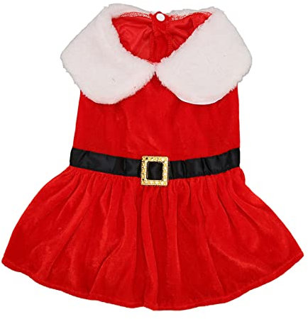 ANKROYU Weihnachtsmann-Hunde-Weihnachtskleidung, Haustier-Winterkleidung, Kleine Hunde, Gürtelschnallen-Design, Weihnachts-Haustierkleidung, Verwendet Für Haustier-Weihnachtsdekoration(M)