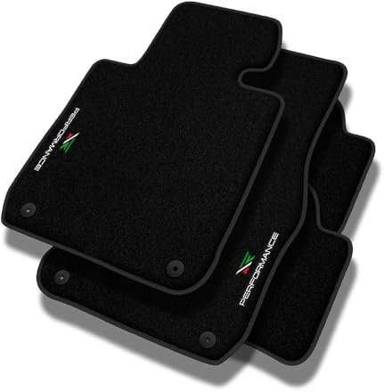 Performance Personalisierte Velours Fußmatten Auto passend für Opel Corsa B 1993-2000 - Premium, Perforiert, grün, weiß und rot -Präzise CNC-Stickerei, Design-Lochpaspel, Auto Fußmatten - Perfekt für
