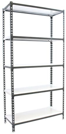 PROREGAL Schwerlastregal Big Metal Shark | HxBxT 200x100x50cm | Fachlast 180kg | Anthrazit-Weiß | Regal Standregal Aufbewahrungsregal