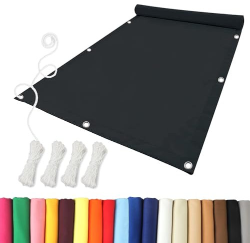 Voile d'ombragePare-Soleil Jardin Balcon 3 x 6 m Filet Coupe-Vent avec Oeillets 98% de Protection UV Toile Ombrage Tissu pour pergola, Jardin, Serre, poulailler, Gris Foncé