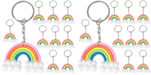 SAFIGLE 20 Stück Regenbogen-Schlüsselanhänger, Kreative Silikon Schlüsselanhänger Für Taschen, Autos, Schlüssel, Perfekt Für Geburtstage Und Feiertage