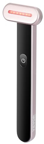 VEVOR Dispositivo per terapia a luce rossa per viso, bacchetta per terapia a luce rossa 3 in 1 con terapia di riscaldamento, bacchetta di bellezza portatile a LED per massaggio viso, collo e occhi