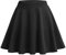 Zeagoo Damen Mini Rock Sommer Kurz Skater Rock Basic Solid Dehnbaren Skater Mini Rock Schwarz M