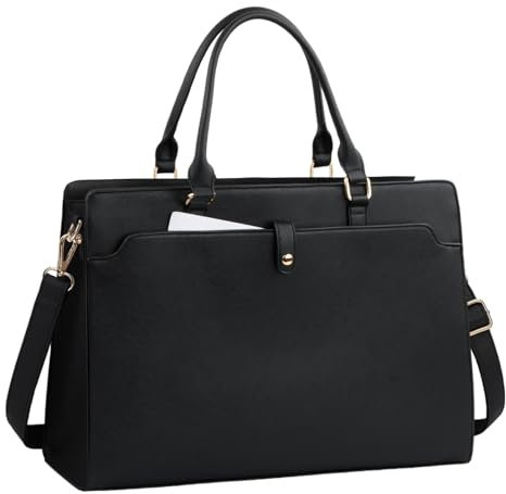Sac Cabas Femmes Sac à Main, Sac Cabas Ordinateur Femme, Grande PU Cuir Sac Ordinateur, 15,6 Pouces Sac à Main Élégant, Sac à Main pour Ordinateur, Grande Sacoche Porte Document Cuir PC pour Travail