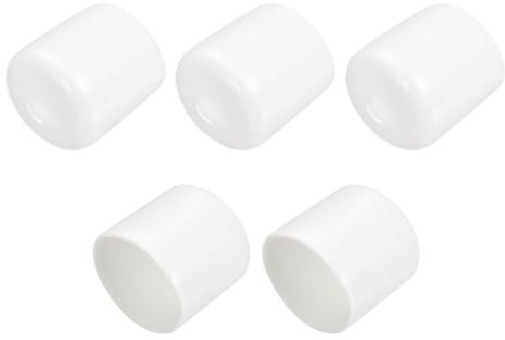 QUARKZMAN 5 Stück Gummi Endkappen 26 mm Kunststoffkappe Gummikappen Schutzkappen Abdeckung Fußkappen für Stuhlbeine Tischbeine Schrauben Bolzen Gewinde Metallstäbe Rohr Zaunpfosten Weiß