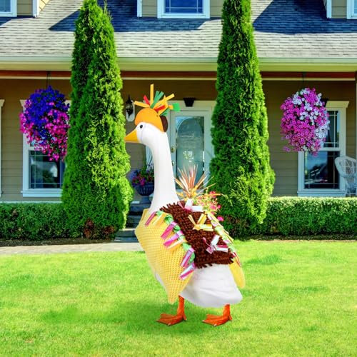 Cosblank Taco Goose Outfit Halloween Statue Gans Kostüm mit Hut Veranda Gans Outfit Garten Rasen Mexikanische Dekor Hof Gans Outfits Gans Kleidung für Dekoration Zement Gans Indoor Outdoor