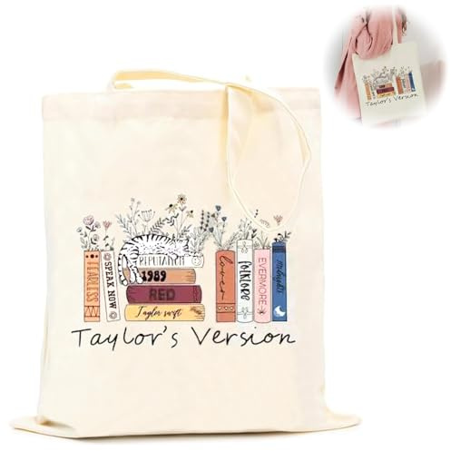Lonimia Stoffbeutel Bedruckt, TS Album Baumwolltasche Bedruckt, TS Canvas Tote Bag Stofftasche Aesthetic Tragetaschen Baumwolltasche Leinentasche Geschenk Musikliebhaber