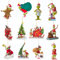 Weihnachtsdekorationen,12 PCS Grin-ch Weihnachtsschmuck Anhänger Hängende Ornament, 2D Acryl Anhänger Weihnachtsbaum Dekorationen, Xmas Decor für Zuhause, Feiertage, Partys, Grünhaariges Monster