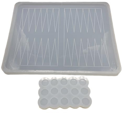 backgammon Brettspiel Silikonformen 23x28,5x0,6cm für Epoxidharz oder Eco Harze Resin Mold Gravur 0,4mm tief