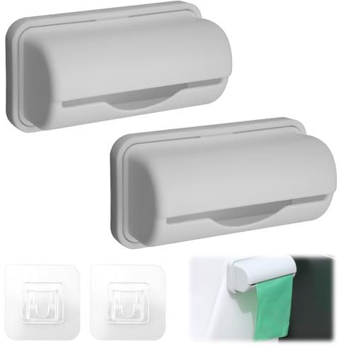 WhizNook 2 Piezas Dispensador Bolsas de Plastico, Soporte para Bolsas de Plástico, Dispensador de Bolsas de Basura Montado en la Pared, Organizador de Bolsas de Plástico, para Cocina y Baño
