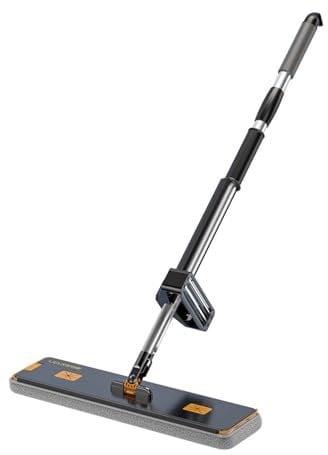 Extra Large Area Flat Mop Hands Free Multi Function Home Cleaning System Black