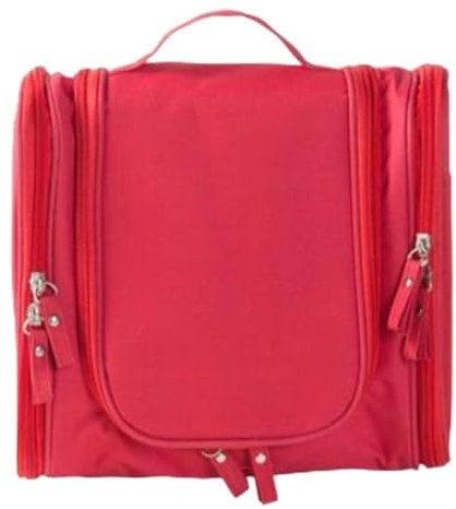 GreatRise Kulturbeutel zum Aufhängen Kulturtasche für Damen, Herren & Kinder Reise Waschtasche Wasserabweisende Kosmetiktasche Make-Up Tasche Organizer mit Haken, Multi-Fächer, für Camping Reisen Rot