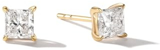 FANCIME Lab-Grown Diamant Ohrringe im Prinzessschliff aus Solide 14 Karat Gelb Gold Ohrringe Ohrstecker Geschenke Feiner Schmuck für Damen Sie (D-E Farbe, VS Clarity)