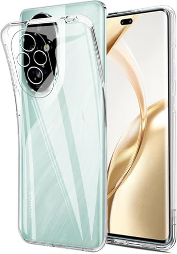 Captor Cover Trasparente per Honor 200 Pro, Custodia TPU in Silicone Flessibile Morbida e Sottile, Bordo Rialzato per Schermo e Protezione Fotocamera