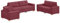 vidaXL 3-TLG. Sofagarnitur mit Kissen Weinrot Stoff