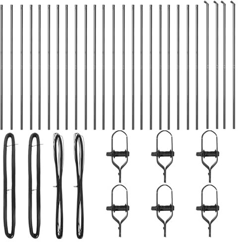 vidaXL Zaunpfosten 26 STK Grau Ø32mm 200cm Galvanisierter Stahl Mit Wetterfester Lackierung Für Langlebige Unterstützung Im Freien Und Einfache Installation Für Gartenzaun Und Terrassenzaun.