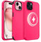 MobNano Magnetisch Hybrid Silicon Hülle für iPhone 15 Hülle [Kompatibel mit MagSafe][2-Sets Bumpers] Stoßfest Schutzhülle Magnet Dünn Handyhülle iPhone 15 Case Neon Hot Pink