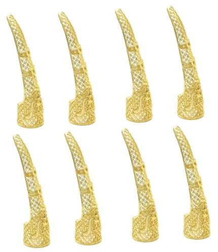 BESPORTBLE 4 Ensembles Couleur Clous Ongles De Costumes Ongle D'halloween Griffes Décoration Capsules Ongles Anneaux D'ongle De Doigt Couvre-ongles Cuivre Doré 2 Pièces * 4