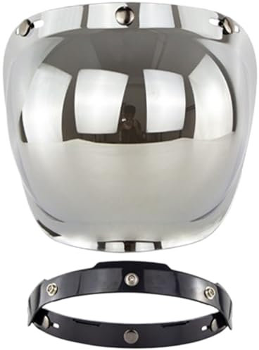 Visiera per casco da, Visiera per casco da aperta a 3 scatti, per da retrò apribile, a specchio bolla antivento e solare per, per da