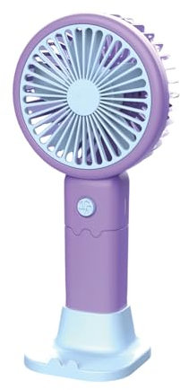 Mateju Ventilador de Mano Portatil USB, Ventilador Mano Pequeño Silencioso Mini Pequeño Velocidad del viento Ajustable, Hand Fan Recargable para Oficina Hogar (Azul púrpura,1PC)