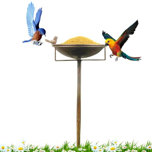 Salle de bain pour oiseaux d'extérieur - Pot pour oiseaux d'extérieur en métal antique avec support - décoration artistique en fer, bol à eau pour colibris, perroquets et perruches jardin