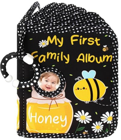 Babyalbum,Babys Erstes Fotoalbum - Bebildertes Buch Mit Sicherheitsspiegel Und Weichem Stoffeinband Erinnerungsalbum Für Eltern