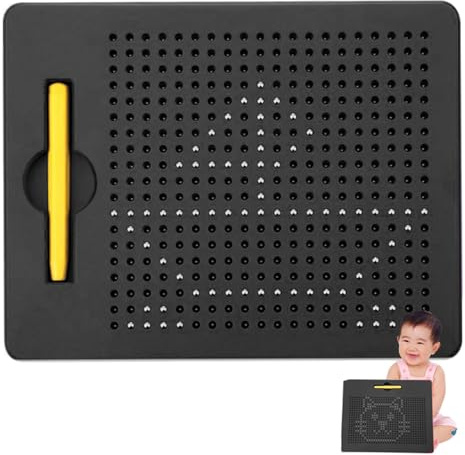 Magische Magnetspiel, Kinder Magnetische Zeichenbretter, Magnetspiel für Kinder, Magnetisches Stahlkugel Zeichenbrett, Magnet Zaubertafel mit Kugeln und Stift, Reißbrett für Pädagogische Geschenke