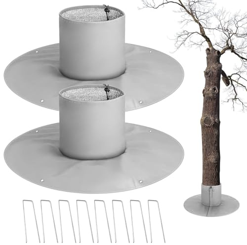 2 Stück Winterschutz für Palmen Wurzel, Palmen Wurzelschutz, Winter-Palmenwurzelschut Frostschutz, Frostschutz Baum Palme Olivenbaum, Feuchtigkeits- Und Frostschutz, für Außenbereich (Ø 100cm, Grau)